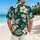 Teal Botanical Blossoms For Island Getaways And Resort Evenings, Men's Vacation Style Hawaiian Shirt - 2