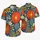Blue Floral Resort Motifs with Geometric Waves for Vacation Style, Men’s Summer Layering Hawaiian Shirt - 5