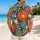 Blue Floral Resort Motifs with Geometric Waves for Vacation Style, Men’s Summer Layering Hawaiian Shirt - 2