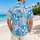 Aqua Plumeria And Geometric Island Motifs For Resort Vacations And Beach Getaways Hawaiian Shirt - 2