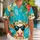 Cow Wearing Sunglasses Tropical Flowers for Beach Vacations and Summer Parties for Men Hawaiian Shirt - 1
