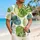 Green Teal Botanical Circles for Resort Getaways and Summer Vacation Style Men Hawaiian Shirt - 6