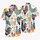 Colorful Folk Chickens for Sunny Island Getaways and Relaxed Summer Days for Men Hawaiian Shirt - 5
