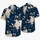 Navy Cherry Blossom Branches for Spring Resort Layering, Casual Men's Weekend Style Hawaiian Shirt - 5