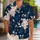 Navy Cherry Blossom Branches for Spring Resort Layering, Casual Men's Weekend Style Hawaiian Shirt - 1