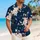 Navy Cherry Blossom Branches for Spring Resort Layering, Casual Men's Weekend Style Hawaiian Shirt - 6