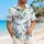 Blue Watercolor Flamingo Island Foliage for Resort Getaways and Coastal Weekend Style Hawaiian Shirt - 6