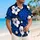 White Hibiscus and Cobalt Monstera for Tropical Beach Holidays and Resort Getaways for Men Hawaiian Shirt - 6