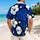 White Hibiscus and Cobalt Monstera for Tropical Beach Holidays and Resort Getaways for Men Hawaiian Shirt - 2