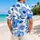 Blue Hibiscus and Tropical Leaves for Resort Getaways and Summer Vacations for Men Hawaiian Shirt - 2