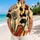 Retro Pin Up Girl with Guitar and Microphone for Beach Concert Summer Wear for Men Hawaiian Shirt - 2