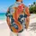Japanese Koi Fish Ocean Waves for Beach Vacations and Resort Style Men's Summer Wear Hawaiian Shirt - 2