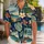 Tropical Island Postcards and Plumeria Leaves for Beach Travel and Summer Getaways Hawaiian Shirt - 1