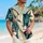 Geometric Teal Cat Portrait For Resort Evenings And Creative Streetwear For Men Hawaiian Shirt - 6
