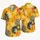 Mustard Tropical Leaves and Navy Blossoms for Men's Resort Parties and Summer Getaways Hawaiian Shirt - 5