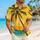 Golden Sunset Coconut Palm Beach Scene For Resort Getaways And Summer Vacation Style Hawaiian Shirt - 6