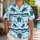 Sea Turtle Ocean Wave Starfish Coastal Motif for Beach Vacations and Cruise Getaways Hawaiian Shirt - 1