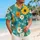Blue Floral Island Blooms for Beach Vacations, Luau Parties, and Resort Days for Men Hawaiian Shirt - 6