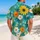 Blue Floral Island Blooms for Beach Vacations, Luau Parties, and Resort Days for Men Hawaiian Shirt - 2