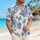 Blue Toile Garden Scenes for Wedding Guests and Resort Evenings, Men's Summer Style Hawaiian Shirt - 6