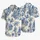 Blue Toile Garden Scenes for Wedding Guests and Resort Evenings, Men's Summer Style Hawaiian Shirt - 5