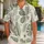 Sage Botanical Hibiscus and Monstera Motifs for Relaxed Island Vacations and Resorts Hawaiian Shirt - 1