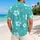 Teal Hibiscus and Palm Leaf Motifs for Tropical Resort Getaways and Beach Holidays Hawaiian Shirt - 2