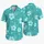 Teal Hibiscus and Palm Leaf Motifs for Tropical Resort Getaways and Beach Holidays Hawaiian Shirt - 5