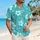 Teal Hibiscus and Palm Leaf Motifs for Tropical Resort Getaways and Beach Holidays Hawaiian Shirt - 6