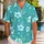 Teal Hibiscus and Palm Leaf Motifs for Tropical Resort Getaways and Beach Holidays Hawaiian Shirt - 1