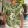 Sage Palm Leaves And White Plumeria For Relaxed Island Vacation Getaways And Beach Days Hawaiian Shirt - 1