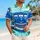 Vintage Blue Race Car Face for Halloween Cosplay and Classic Racing Fans and Auto Lovers Hawaiian Shirt - 6