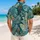 Teal Tropical Leaf Foliage for Resort Vacations and Island Getaways, Men’s Holiday Style Hawaiian Shirt - 2