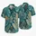 Teal Tropical Leaf Foliage for Resort Vacations and Island Getaways, Men’s Holiday Style Hawaiian Shirt - 5