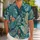Teal Tropical Leaf Foliage for Resort Vacations and Island Getaways, Men’s Holiday Style Hawaiian Shirt - 1