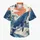Ukiyo-e Blue Whale and Wave Scene for Island Vacations and Coastal Weekend Wear Hawaiian Shirt - 7