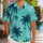 Retro Turquoise Palm Trees for Beach Vacations and Sunset Resort Getaways for Him Hawaiian Shirt - 1