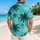 Retro Turquoise Palm Trees for Beach Vacations and Sunset Resort Getaways for Him Hawaiian Shirt - 2