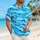 Blue Ocean Wave Stripes for Tropical Beach Getaways and Relaxed Island Vacation Style Hawaiian Shirt - 6