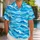 Blue Ocean Wave Stripes for Tropical Beach Getaways and Relaxed Island Vacation Style Hawaiian Shirt - 1