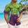 Green Muscle Hero Costume for Halloween Parties and Tropical Getaways for Adult Fans Hawaiian Shirt - 6