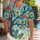 Stained Glass Flower Tree Sunlit Garden Scene For Island Vacations And Resort Days Hawaiian Shirt - 1