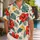 Red And Golden Tropical Blooms For Halloween Theme Park Getaways With Family Hawaiian Shirt - 1
