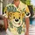 Smiling Golden Bear Face for Theme Park Vacations and Sunny Couple Getaways Together Hawaiian Shirt - 1