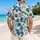 Cheerful Holiday Mouse and Blue Tropical Blooms for Festive Island Getaways Hawaiian Shirt - 2