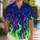 Violet and Green Enchanted Flames for Halloween Parties and Fantasy Cosplay Hawaiian Shirt - 1