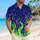 Violet and Green Enchanted Flames for Halloween Parties and Fantasy Cosplay Hawaiian Shirt - 6