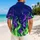 Violet and Green Enchanted Flames for Halloween Parties and Fantasy Cosplay Hawaiian Shirt - 2