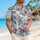 Blue Toile American Flag Landscapes for Patriotic Summer Gatherings and Coastal Getaways Hawaiian Shirt - 6