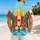 Red and Gold Hero Crest for Island Getaways and Family Summer Beach Celebrations Hawaiian Shirt - 2